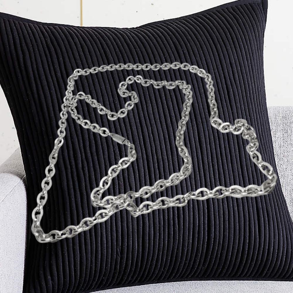 Extra Long Silver Tone Necklace 49" NWOT